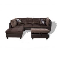 A Ainehome 3 PCS Sectional Sofa Set, L-Shaped Sectional Couch 103 W for Living Room, with Storage Ottoman and Matching Pillows (Left Hand Facing,...