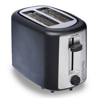 Amazon Basics 2 Slice, Extra-Wide Slot Toaster with 6 Shade Settings, Black