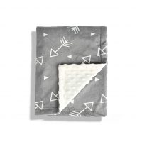 BORITAR Baby Blanket Super Soft Minky with Double Layer Dotted Backing, Little Grey Arrows Printed 30 x 40 Inch