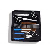 Freewindo Dog Grooming Scissors Kit, Safety Round Tip, Heavy Duty Stainless Steel Dog Scissors and Dog Nail Clippers, 6 in 1 Dog Grooming