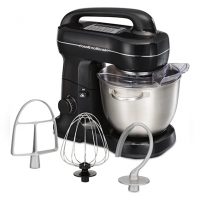 Hamilton Beach Electric Stand Mixer, 4 Quarts, Dough Hook, Flat Beater Attachments