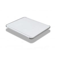 KitchenAid Classic Plastic Cutting Board with Perimeter Trench and Non Slip Edges, Dishwasher Safe, 11 inch x 14 inch, White and Gray