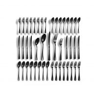 Lazycorner 40 Pcs Black Silverware Set for 8, Food Grade Stainless Steel Flatware Set Include Fork