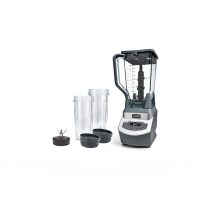 Ninja BL660 Professional Compact Smoothie & Food Processing Blender, 1100-Watts, 3 Functions -for Frozen Drinks, Smoothies, Sauces, & More, 72-oz. Pitcher, (2) 16-oz. To-Go Cups & Spout Lids, Gray