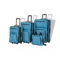 Rockland Journey Softside Upright Luggage Set,Expandable, Turquoise, 4-Piece (14 19 24 28)