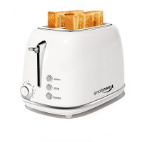 Toaster 2 Slice Stainless Steel Toaster Retro with 6 Bread Shade Settings, Bagel, Cancel, Defrost Function, 2 Slice Toaster with Extra Wide Slot, Removable Crumb Tray, White